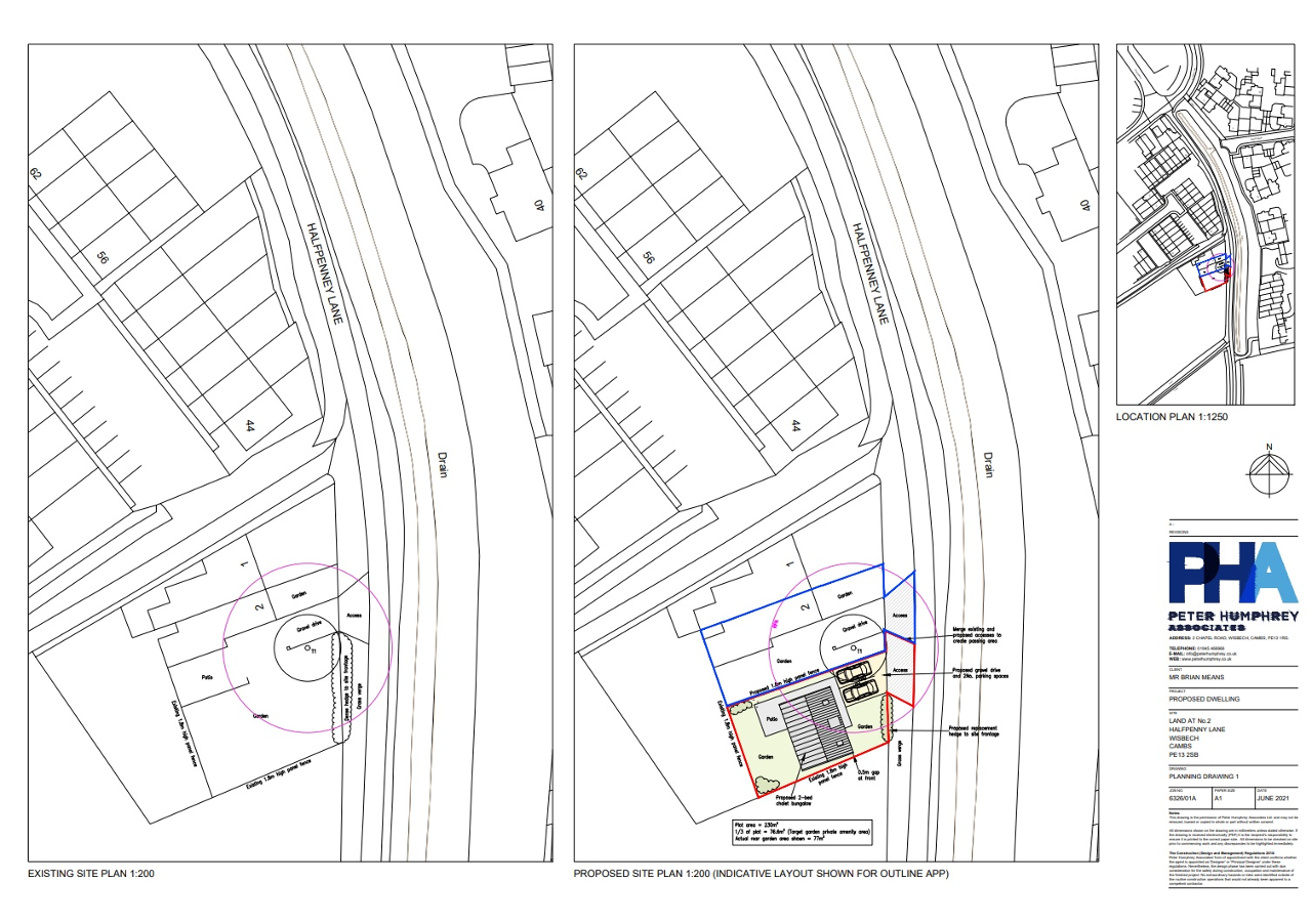 Building plot For Sale in Halfpenny Lane, Wisbech, Cambs, PE13 2SB
